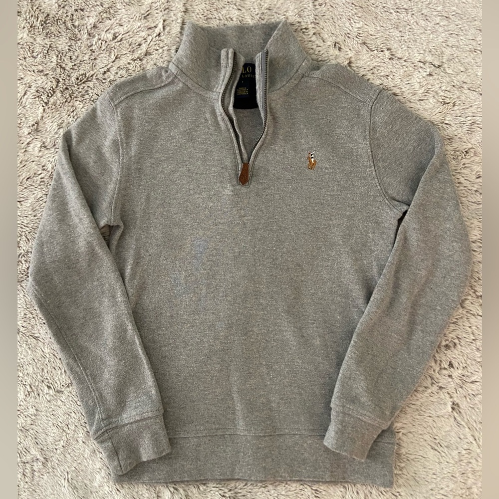 Boys Ralph Lauren Logo Quarter Zip Pullover - 7